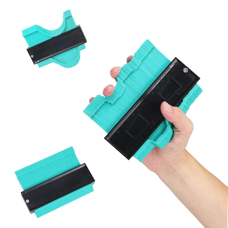 VortecSys Contour Gauge Tool (5 Inch-Green) Irregular Shape Duplicator, Birthday Gifts for Men Dad, Cool Gadgets for Men, Outline Edge Angle Measuring Tool for Woodworking Flooring - Image 1